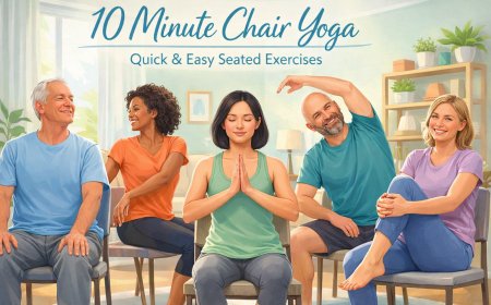 10 Minute Chair Yoga Routine – Quick & Beginner Friendly Seated Exercises