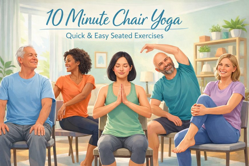 10 Minute Chair Yoga Routine – Quick & Beginner Friendly Seated Exercises